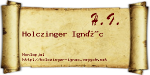 Holczinger Ignác névjegykártya