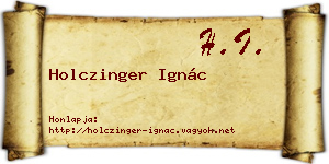 Holczinger Ignác névjegykártya