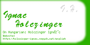 ignac holczinger business card